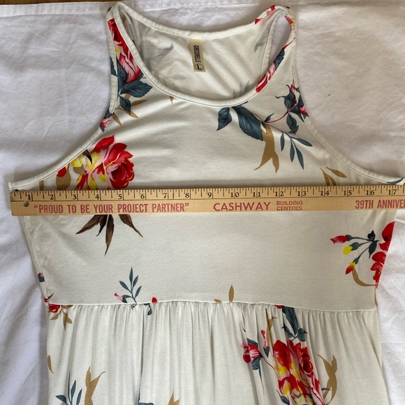 Women's Bohemian Floral Jersey Sleeveless
Racerback Maxi Summer Dress LG Pockets - Picture 15 of 16